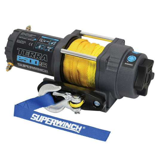 Superwinch Terra 2500SR Off-Road Winch with Synthetic Rope – 2,500 lbs Lightweight Recovery Solution for ATVs and UTVs