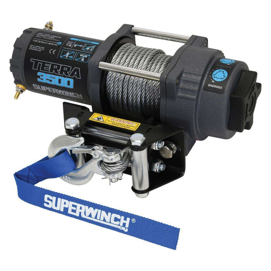 Superwinch Terra 3500 Off-Road Winch with Steel Rope – Robust 3,500 lbs Recovery Winch for ATV, UTV, and Utility Applications