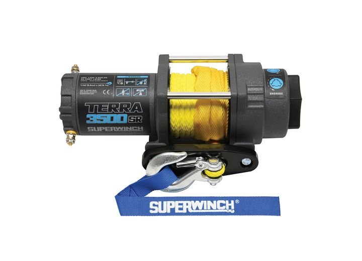 Superwinch - Superwinch Terra 3500SR Powersports Winch with Synthetic Rope – 3,500 lbs Recovery for ATVs and UTVs, Lightweight and Durable