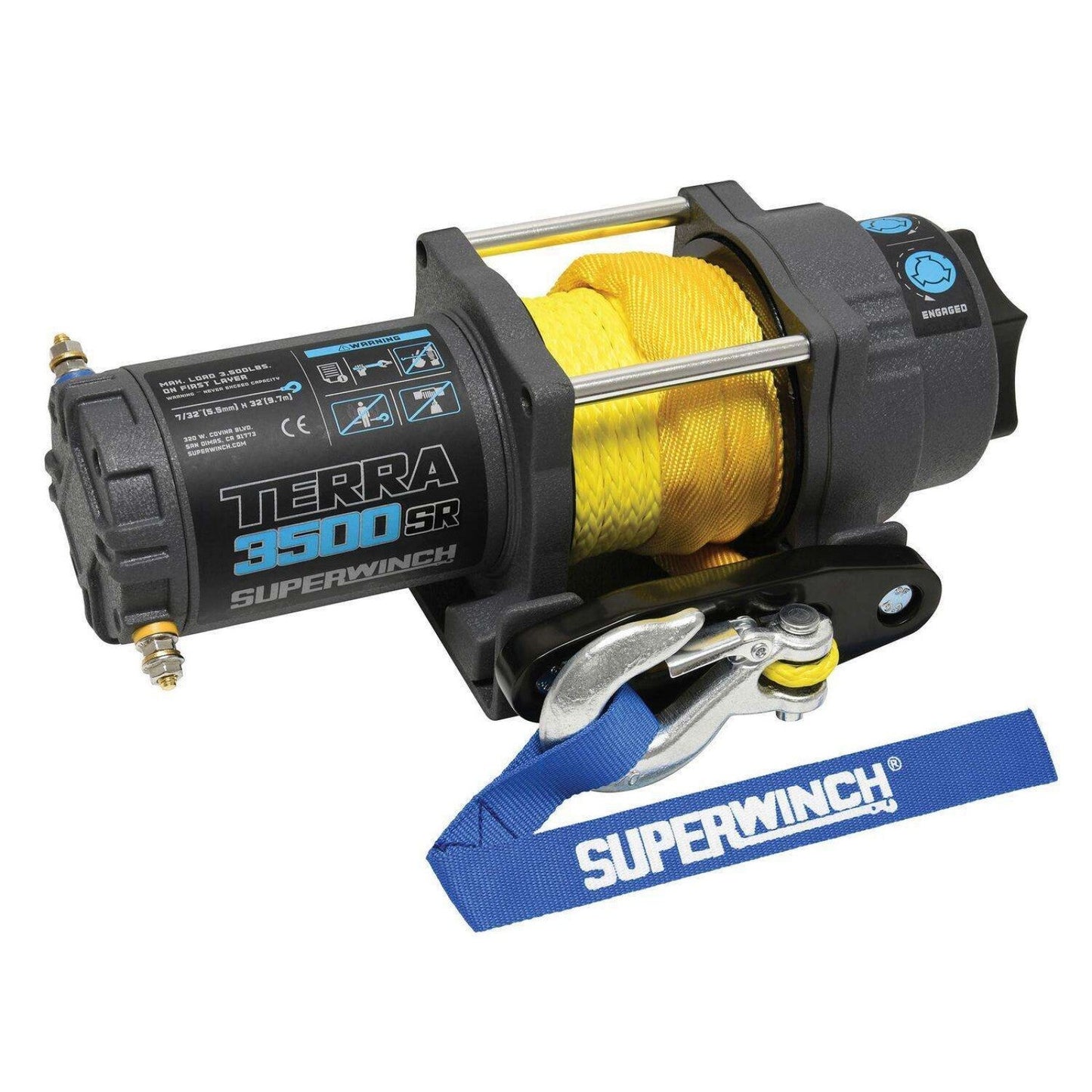 Superwinch - Superwinch Terra 3500SR Powersports Winch with Synthetic Rope – 3,500 lbs Recovery for ATVs and UTVs, Lightweight and Durable