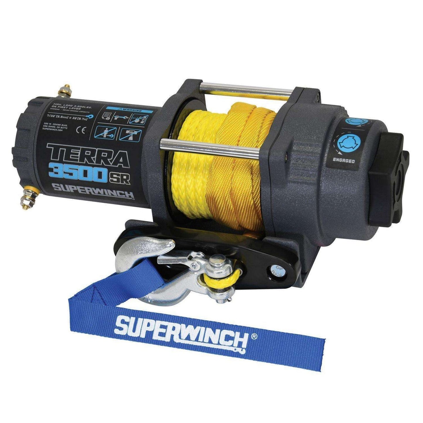 Superwinch - Superwinch Terra 3500SR Powersports Winch with Synthetic Rope – 3,500 lbs Recovery for ATVs and UTVs, Lightweight and Durable