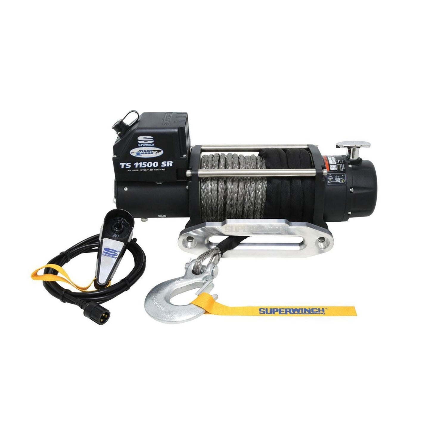 Superwinch Tiger Shark 11500SR 12V Off-Road Recovery Winch with Synthetic Rope – 11,500 lbs Waterproof Power