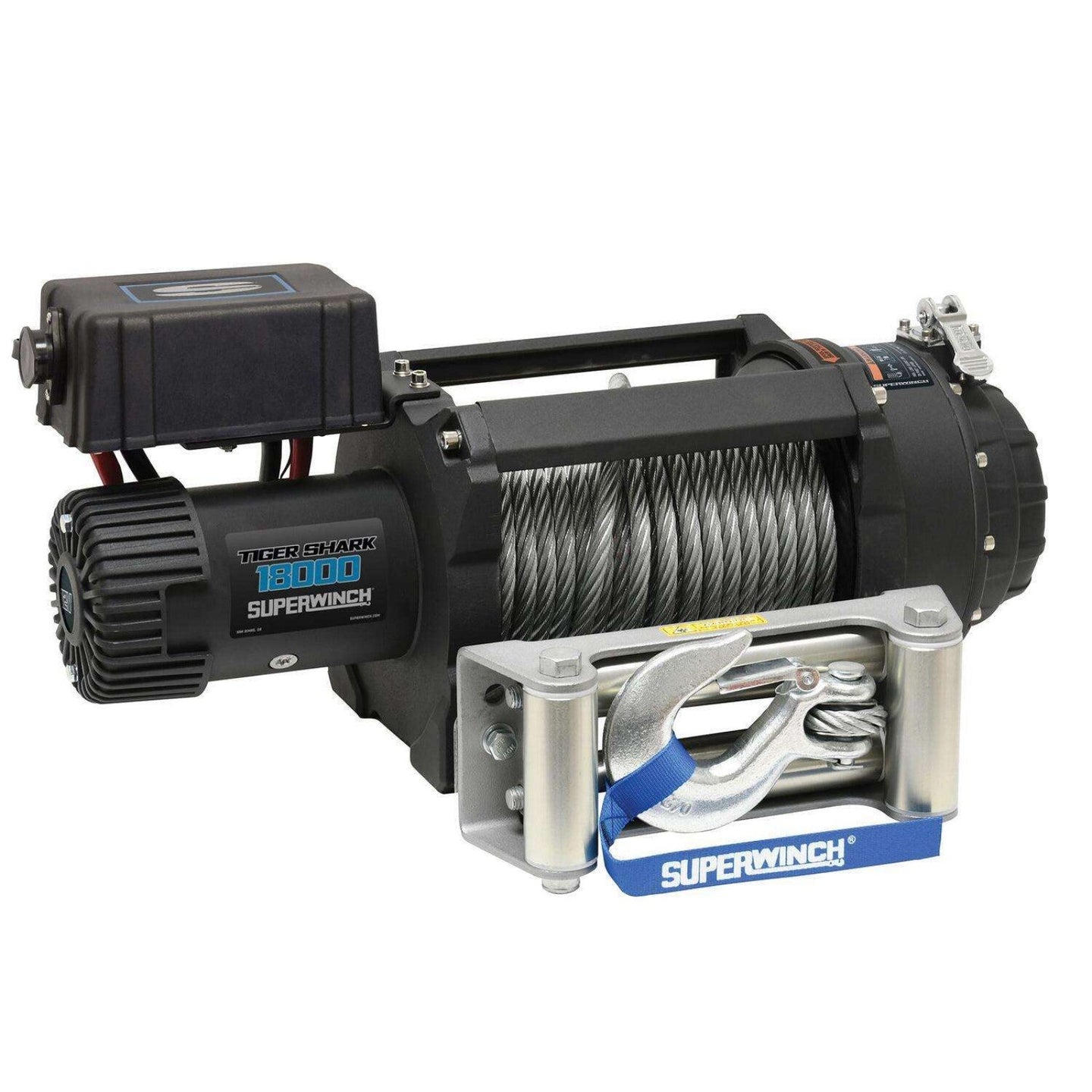 Superwinch - Superwinch Tiger Shark 18000 12V Winch – 18,000 lbs Heavy - Duty Recovery with Steel Wire Rope and IP67 Waterproofing