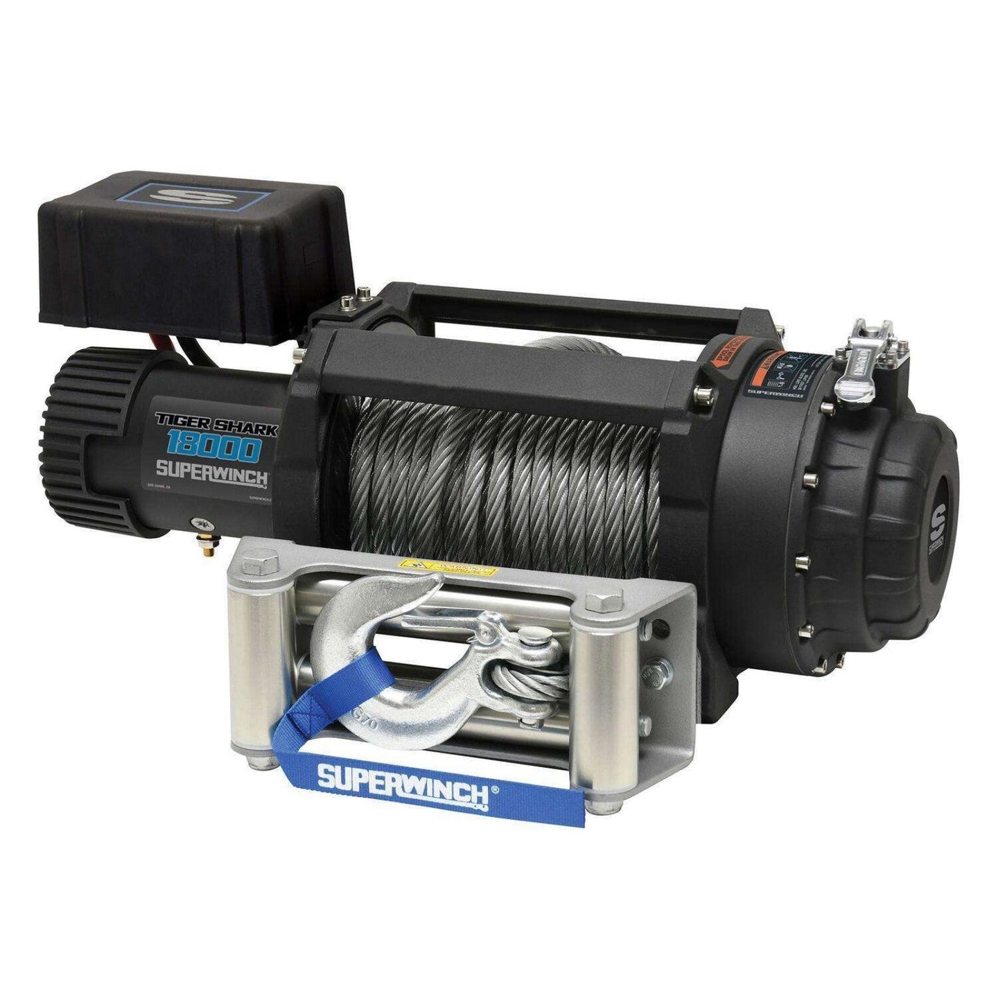 Superwinch - Superwinch Tiger Shark 18000 12V Winch – 18,000 lbs Heavy - Duty Recovery with Steel Wire Rope and IP67 Waterproofing