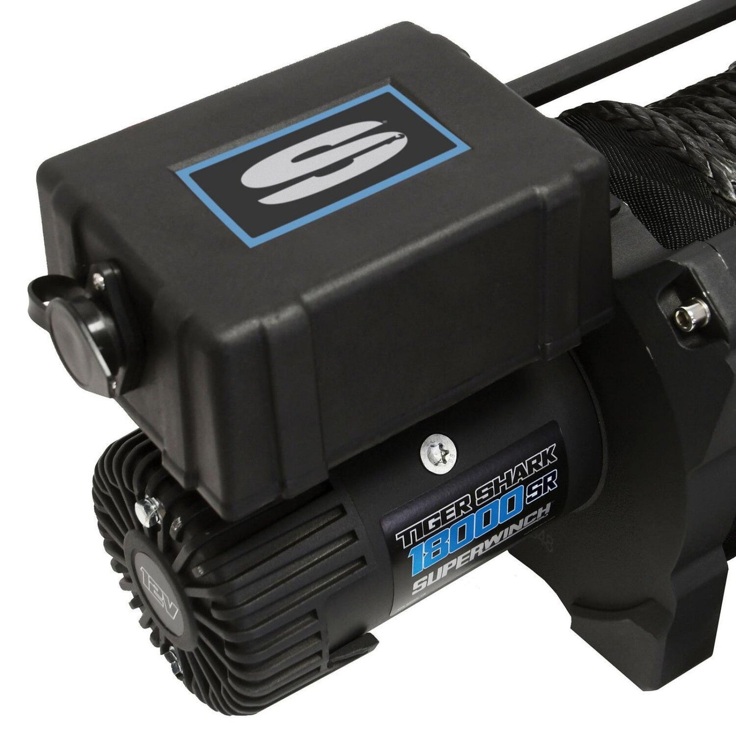 Superwinch - Superwinch Tiger Shark 18000SR Winch 12V with Synthetic Rope – 18,000 lbs Heavy - Duty Off - Road and Recovery Power