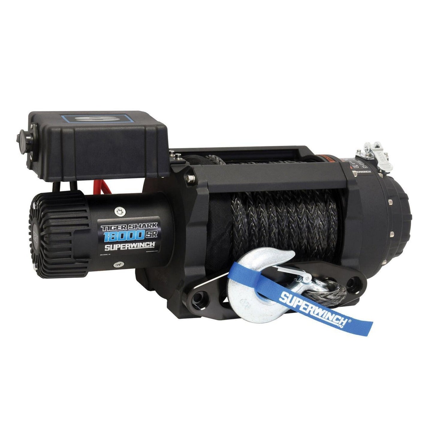 Superwinch - Superwinch Tiger Shark 18000SR Winch 12V with Synthetic Rope – 18,000 lbs Heavy - Duty Off - Road and Recovery Power