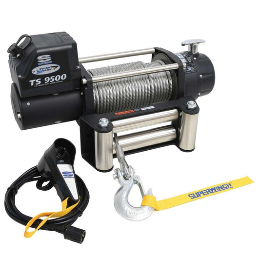 Superwinch Tiger Shark 9500 12V Off-Road Winch – 9,500 lbs Steel Wire Rope Recovery System