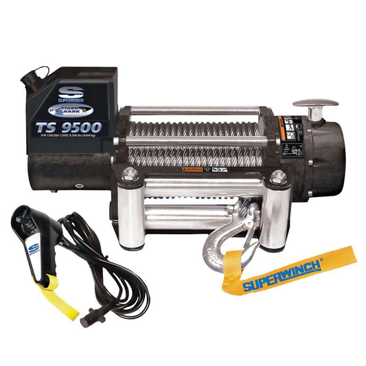 Superwinch Tiger Shark 9500 12V Off-Road Winch – 9,500 lbs Steel Wire Rope Recovery System