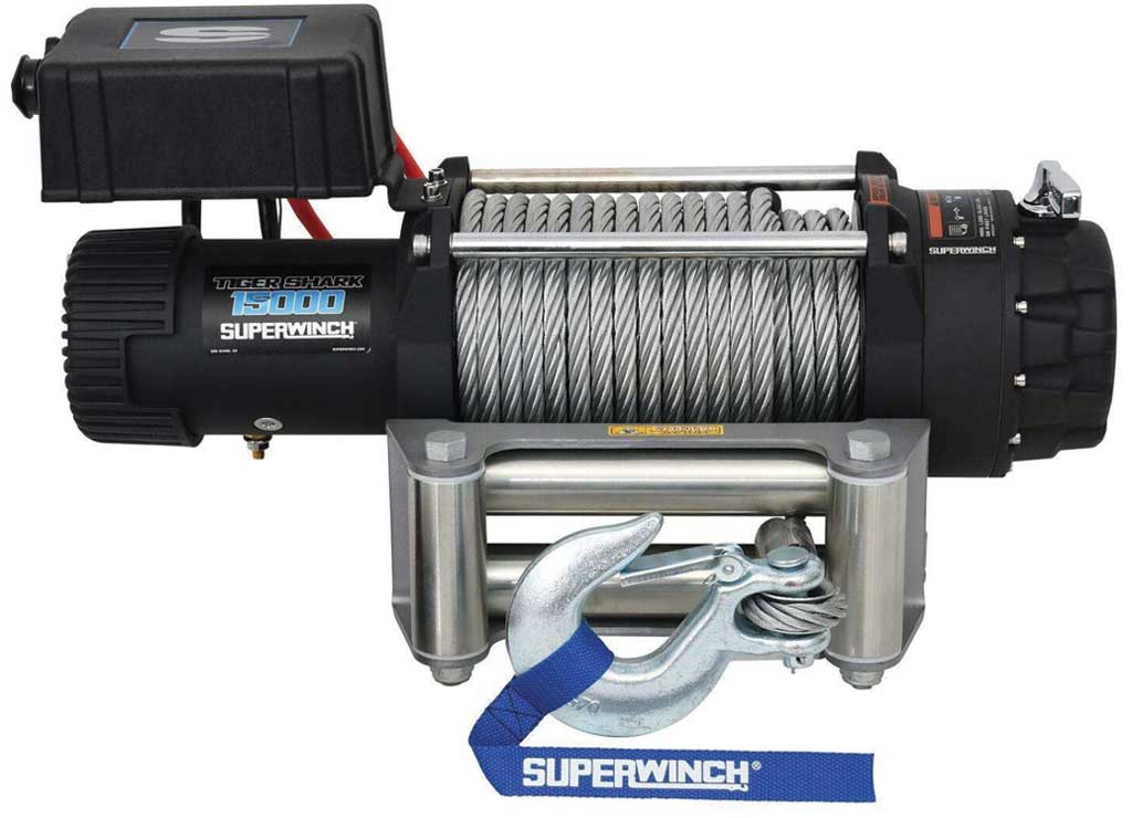Tiger Shark 15000 Heavy-Duty Winch by Superwinch - Ultimate 15,000 lbs Pulling Power for Off-Road Recovery