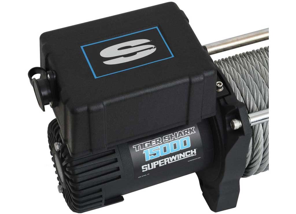 Tiger Shark 15000 Heavy-Duty Winch by Superwinch - Ultimate 15,000 lbs Pulling Power for Off-Road Recovery