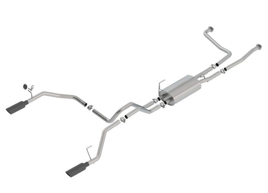 Borla Exhaust - TITAN 16 - 19 5.6L V8 AT 2+4WD 4DR CC SB EC STB 139.8WB S - TYPE BLACK CHROME TIPS