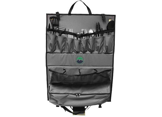 WILDERNESS COOKING SET - 21 PIECE UTENSIL AND GEAR KIT WITH HANGING STORAGE CASE