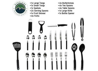 WILDERNESS COOKING SET - 21 PIECE UTENSIL AND GEAR KIT WITH HANGING STORAGE CASE