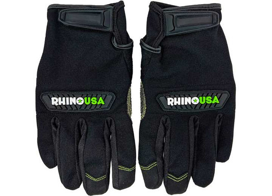 Reinforced Kevlar Mechanic Gloves with Adjustable Wrist and Padded Palm - Black Woven Design