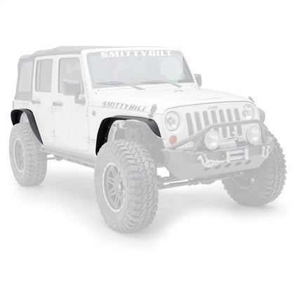 Smittybilt -XRC Flat Fender Flare Kit - Set of 4 - Textured Black (07-18 JK/JKU)