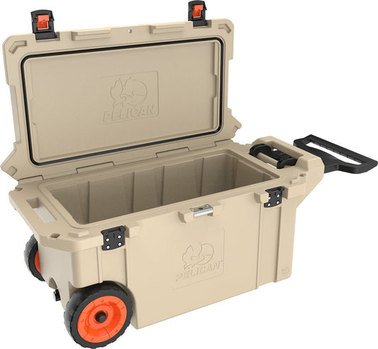 Pelican 80QT Elite Bear-Resistant Wheeled Cooler - Tan