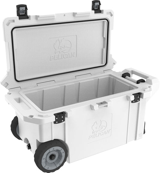 Pelican 80QT Elite Bear-Resistant Wheeled Cooler - White